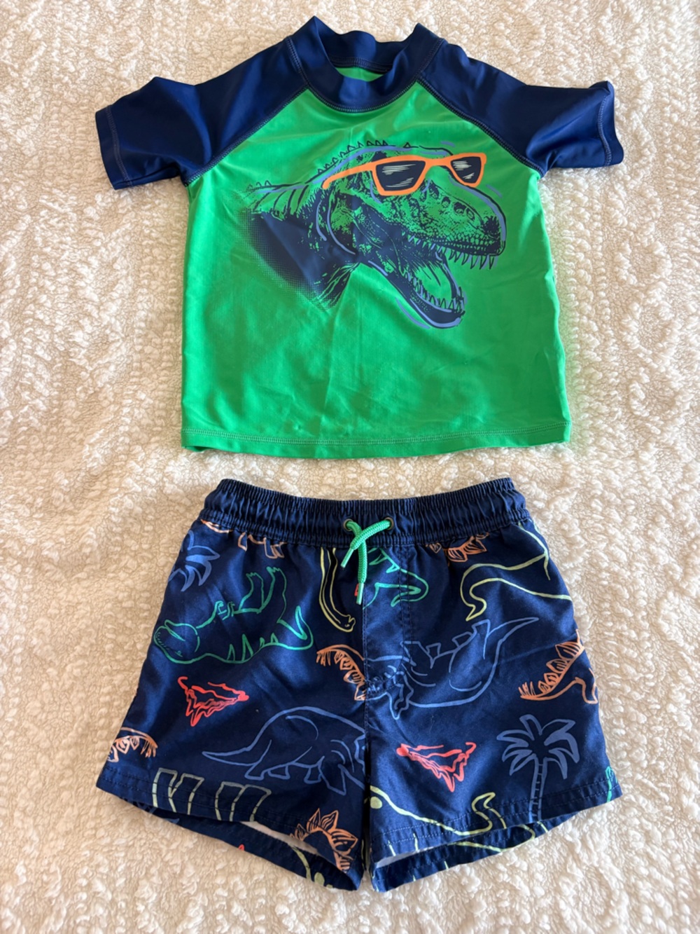 Boys Swim Set Navy Blue & Green